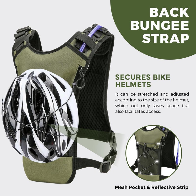 Criuage USA Original Patent Running Hydration Vest Backpack, Lightweight Chest Pack with 2.0L Water Bladder Bag Daypack for Hiking Running Cycling Race Marathon for Women Men - Image 3